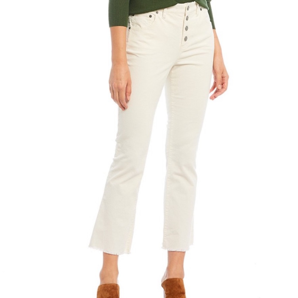 Cremieux Corduroy Ivory/Pearl raw hem jeans